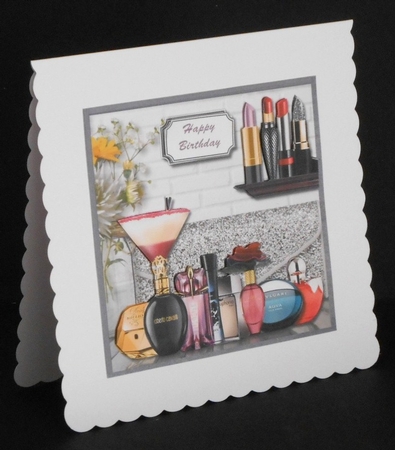 Perfume, cocktail, evening bag and lipsticks by Joan Prince