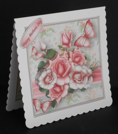 Pink Roses - Decoupage Card Mini Kit by Joan Prince