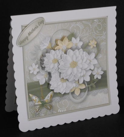 White Posy - Decoupage Card Mini Kit by Joan Prince