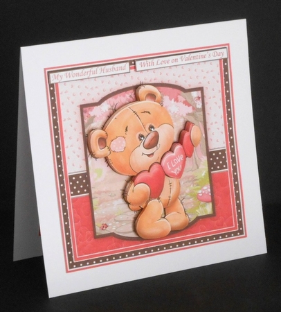 LOVE YOU BEAR 7.5 Decoupage & Insert Mini Kit Various Occasions by Joan Prince