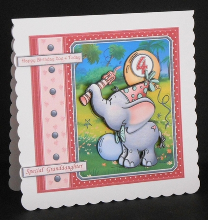 ANOTHER YEAR ANOTHER CANDLE Elephant 7.5 Decoupage & Insert Mini Kit by Joan Prince