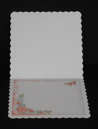 Pink and Grey Butterfly Floral Blank by Joan Prince