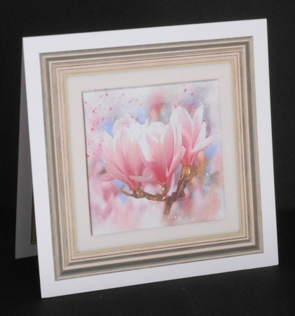 Floral Magnolia 8x8 Card Front / Topper by Joan Prince