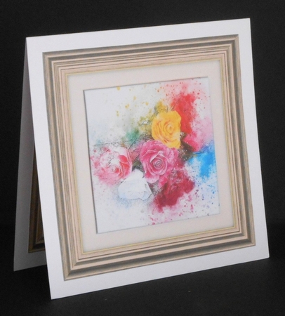 Floral Roses 8x8 Card Front / Topper by Joan Prince