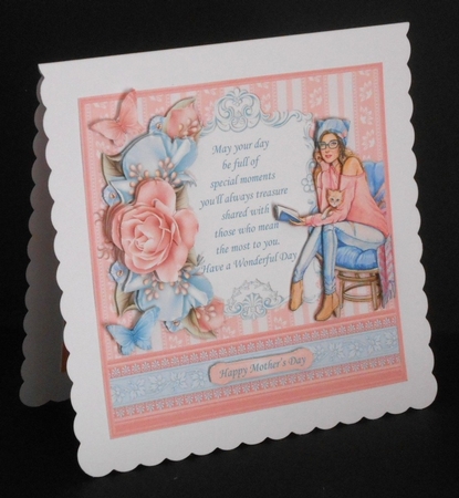 THE CAT LADY ROSES & VERSE 7.5 Decoupage & Insert Mini Kit  by Joan Prince