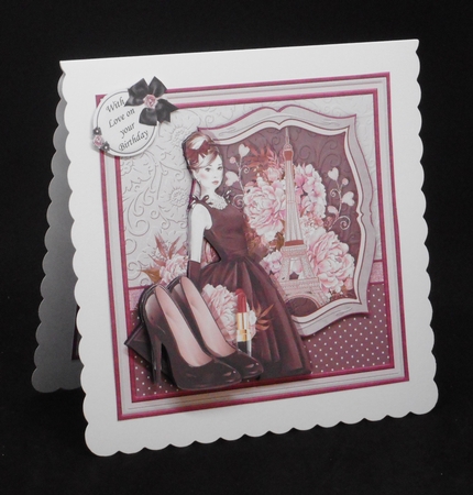 CLASSY & FABULOUS MAROON 7.5 Decoupage & Insert Mini Kit by Joan Prince