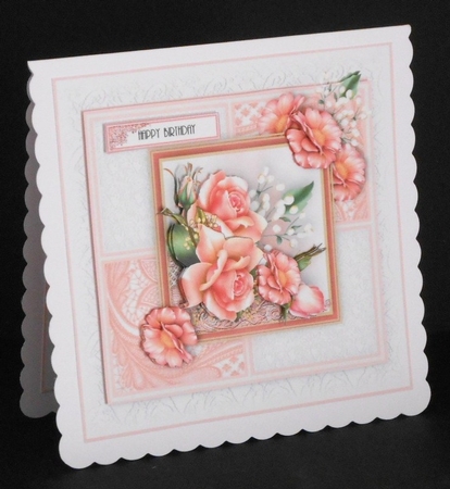Pink Flora and Lace Square Card Kit by Joan Prince