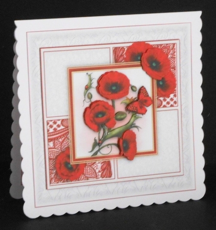Poppy Lace Squares Card Kit by Joan Prince