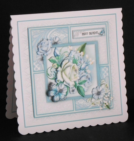 Blue Flora and Lace Squares Card Kit by Joan Prince
