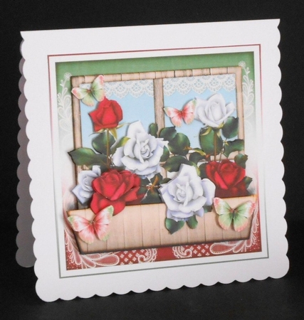 Flower Window Spring Roses Card Kit 1420 by Joan Prince