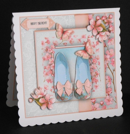 Cherry Blossom Shoes Card Kit by Joan Prince