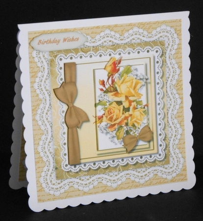 Yellow Roses and Lace  by Joan Prince