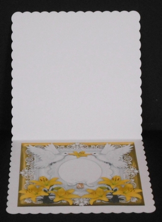 Golden Wedding Anniversary 8 x 8 Card Topper With Decoupage Lilies by Joan Prince
