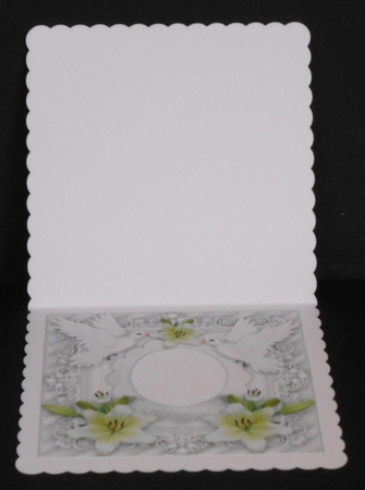 Silver Wedding Anniversary 8 x 8 Card Topper With Decoupage Lilies by Joan Prince