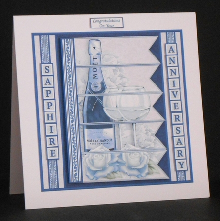CHAMPAGNE 7.5 Alphabet Sapphire Wedding Anniversary Alphabet & Age Card Kit  by Joan Prince