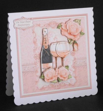 CHAMPAGNE CELEBRATIONS PEARL 7.8 Decoupage & Insert Mini Kit by Joan Prince