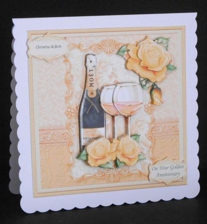 CHAMPAGNE CELEBRATIONS GOLD 7.8 Decoupage & Insert Mini Kit by Joan Prince