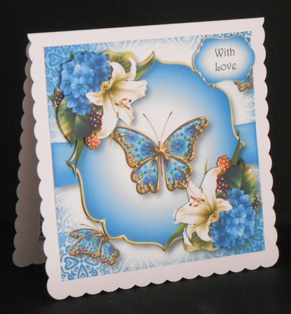 Beautiful Butterfly - Hydrangea & Lily by Joan Prince