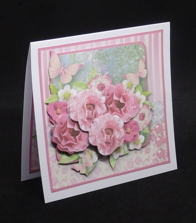 Pink Posy - Decoupage Card Mini Kit by Joan Prince