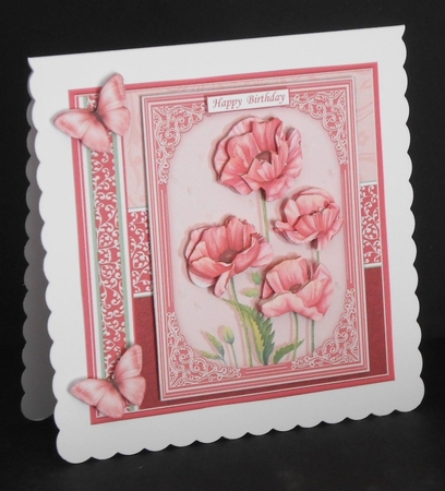 PINK POPPIES All Occasions 7.5 Decoupage & Insert Mini Kit by Joan Prince