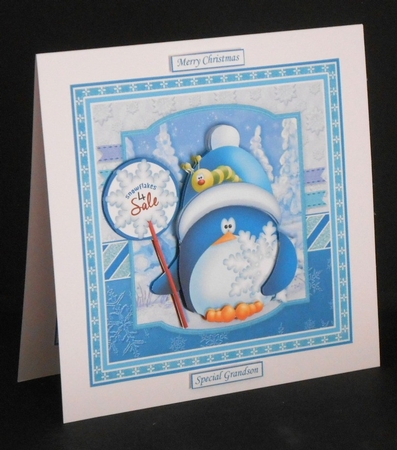 CUTE ROBINS & PENGUINS Christmas 7.5 Decoupage & Quick Cards Bumper Kit by Joan Prince