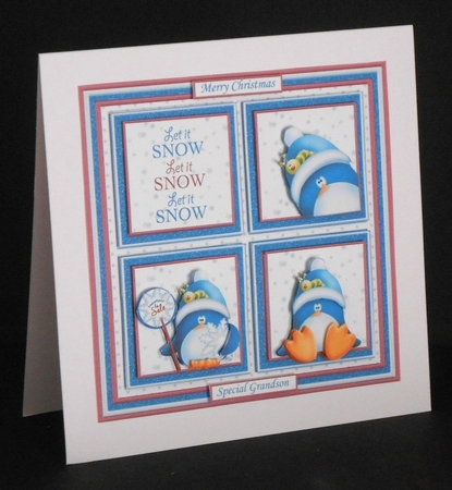 CUTE ROBINS & PENGUINS Christmas 7.5 Decoupage & Quick Cards Bumper Kit by Joan Prince