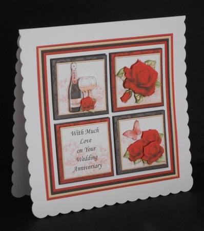 ANNIVERSARY ROSE SQUARES  7.5 Quick Layer Card & Insert Mini Kit by Joan Prince