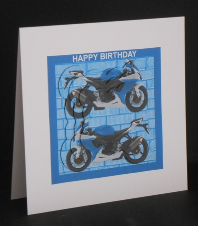Blue Motorcycles by Joan Prince