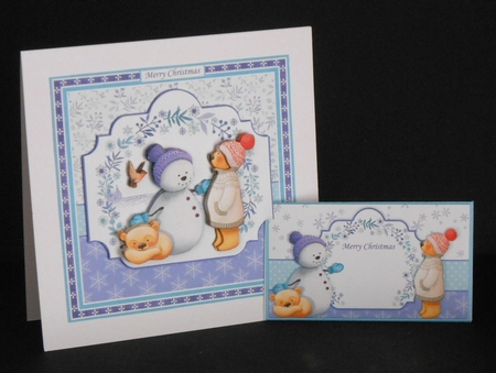 Christmas Money Wallet Gift Voucher Envelope SNOWMAN & BEARS by Joan Prince