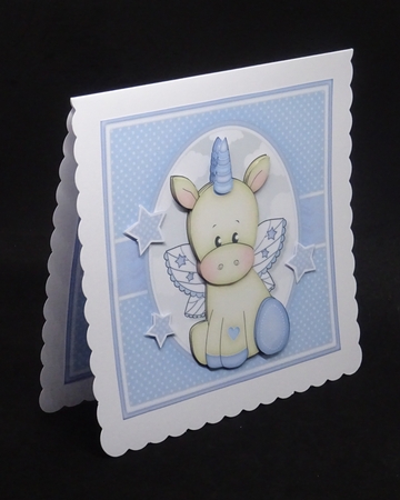 Baby Unicorn Blue Mini Kit. New Baby Boy. Birthday With Ages by Joan Prince