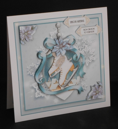 Ice Skate Bauble Card Kit by Joan Prince