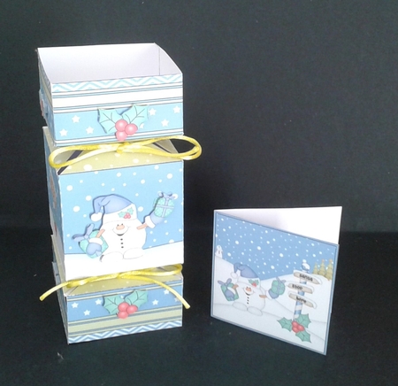 3D Large Christmas Cracker Box -  Snowball Sam has Presents by Joan Prince