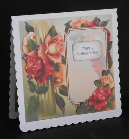 Panel & Bow - Autumn Roses 8x8 by Joan Prince