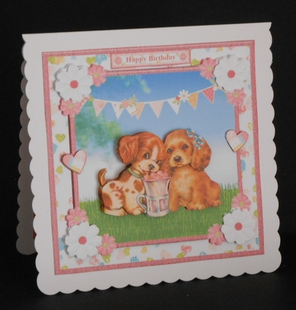 Sweet Puppies 8x8 Card Mini Kit & Decoupage by Joan Prince