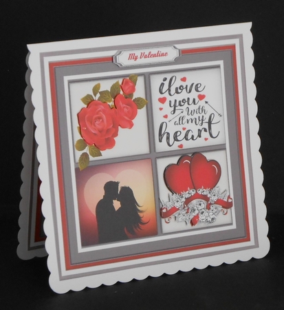  Beautiful 4 Square Valentine  by Joan Prince