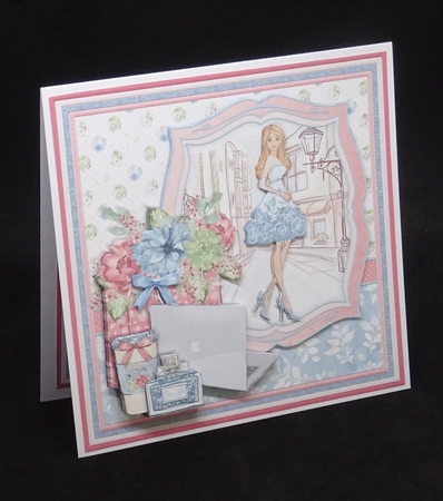 MODERN GIRL Powder Blue 7.5 Decoupage & Insert Mini Kit by Joan Prince