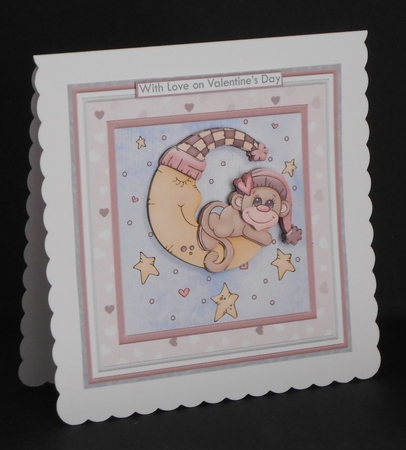 LOVE YOU TO THE MOON & BACK Monkey 7.5 Decoupage & Insert Kit All Occasions by Joan Prince