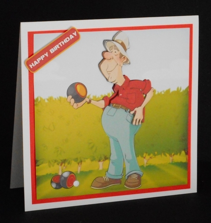 Bowling Dude Red 8x8 Insert by Joan Prince