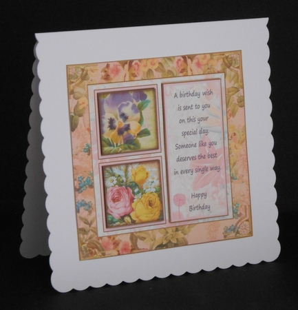 Floral Birthday Wishes Pyramid Topper by Joan Prince