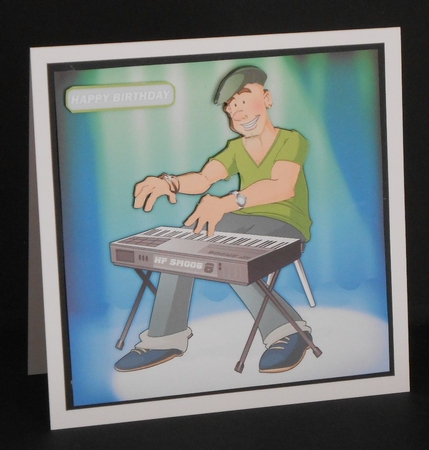 Keyboard Player Dude 2 8x8 Insert by Joan Prince