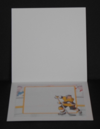 Ice Hockey Dude Yellow and Black 8x8 Insert by Joan Prince