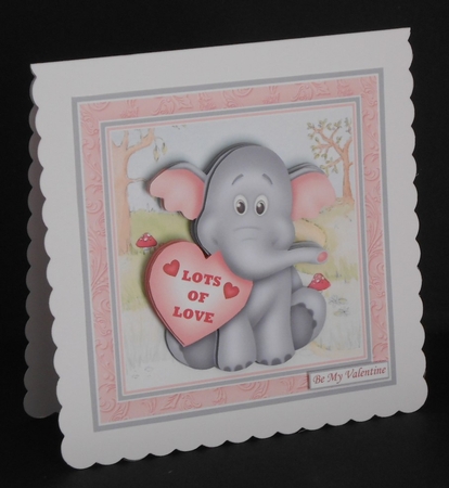ELEPHANT & HEART 7.5 Decoupage & Insert Mini Kit All Occasions by Joan Prince