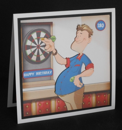 Darts Dude Blue 8x8 Insert by Joan Prince