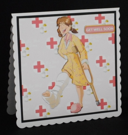 Get Well Soon Dudess 3 8x8 Quick Card by Joan Prince