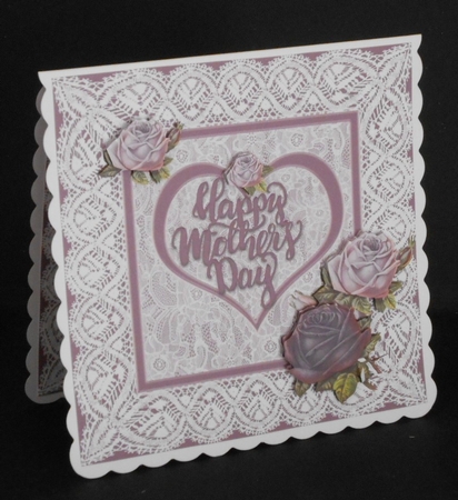Mothers Day Lavender roses and lace Mothers Day card with tags, inserts and decoupage by Joan Prince