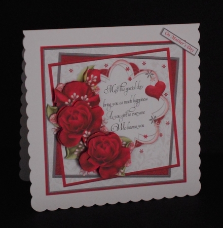 DEEP PINK ROSES & VERSE 7.5 Decoupage & Insert Kit by Joan Prince
