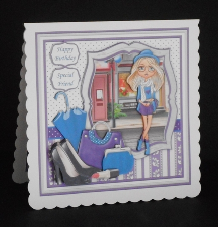 Fashion Diva Lilac 8x8 Decoupage & Insert Mini Kit by Joan Prince
