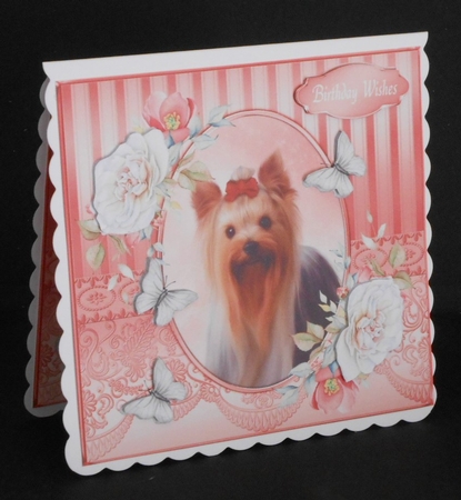 Cute Dog and Roses 3 by Joan Prince