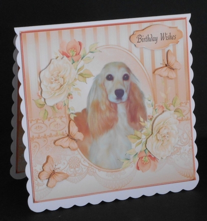 Cute Dog and Roses 4 by Joan Prince