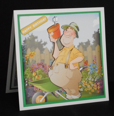 Gardener Dude Yellow 8x8 Insert by Joan Prince